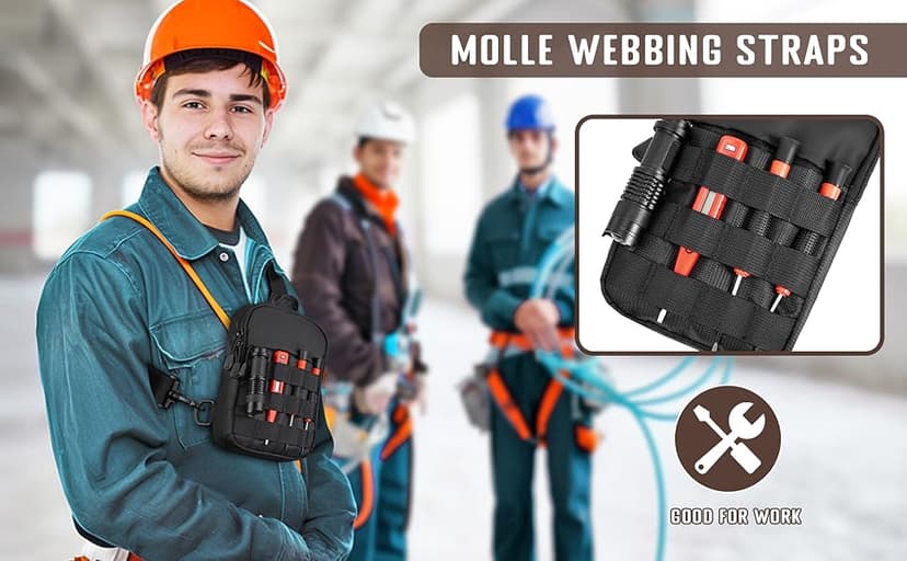 DEYACE Small Sling Bag for Men, Tactical Inspired Waterproof Utility EDC Mini Crossbody Chest Bag for Travel Work Sport