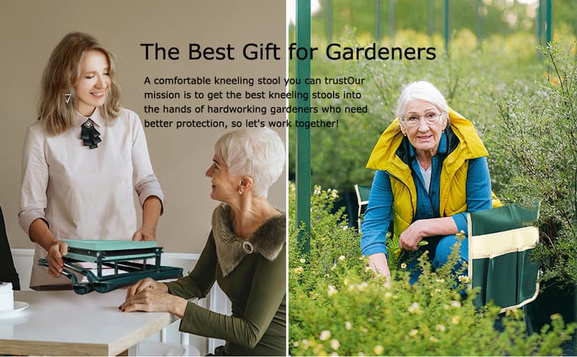 KVR Upgraded Garden Kneeler and Seat with Thicken & Widen Soft Kneeling Pad,Heavy Duty Foldable Gardener Stool with 2 Tool Pouches,Gardening Gifts for Women Mom Men Seniors¡… B0972Y5LTY