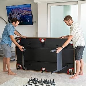 GoSports 6, 7, or 8 ft Billiards Tables - No Assembly, Choose Your Color - Portable Pool Table Includes Full Set of Balls, 2 Cue Sticks, Chalk and Felt Brush