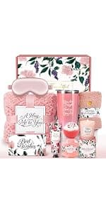 Gifts for Women, Mom, Wife, Her, Girlfriend, Sister, Bestie - Happy Birthday, White Elephant, Self Care Spa Gift Basket Set, Womens Gifts for Christmas, Teacher, Nurse, Employee Appreciation Gifts
