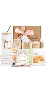 Bridesmaid Proposal Gifts, Bridesmaids Proposal Box Gifts for Wedding Day, Gift for Bridesmaids, Will You Be My Bridesmaid Gift with 16oz Glass Candle Hand Cream (10PCS)