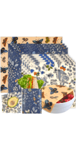 Reusable Beeswax Wrap - 9 Pack Beeswax Wraps for Food, Eco-Friendly Beeswax Food Wraps, Bread Sandwich Wrapper - Organic, Sustainable, Zero Waste, Reusable Plastic-Free Food Storage Wrap, 1XL, 3M, 5S