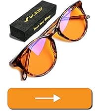 Orange Blue Light Blocking Glasses for Better Sleep - 99.5% Premium Acetate Migraine Glasses for Women & Men