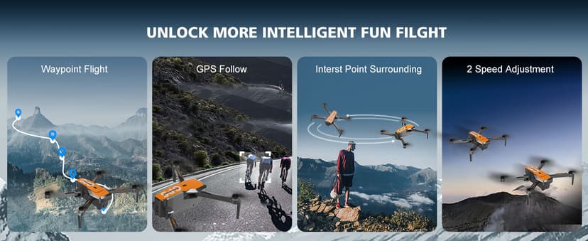 Drones with Camera for Adults 4K - GPS Drone with Auto Return, Brushless Motor, Foldable Mini RC Quadcopter for Kids Beginners with FPV Live Video, Follow Me, 2 Batteries Long Flight Time Under 249g