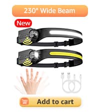 Lepro LED Headlamp Rechargeable - Super Bright Head Lamp with 5 Modes for Camping & Hiking Gear Essentials, IPX4 Waterproof Headlight Flashlight with Red Light, USB Cable Included