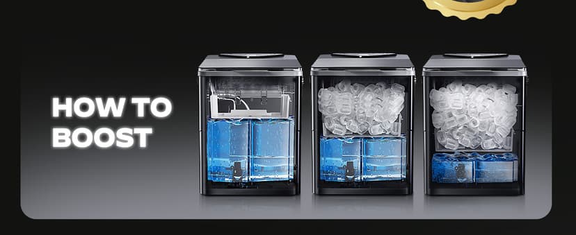Silonn Countertop Ice Maker with Expanding Ice Basket, 9 Cubes in 6 Mins, 2.5L Ice Basket, Self-Cleaning Ice Maker with LED Touch Control, 2 Bullet Ice Sizes for Home, Kitchen, Office