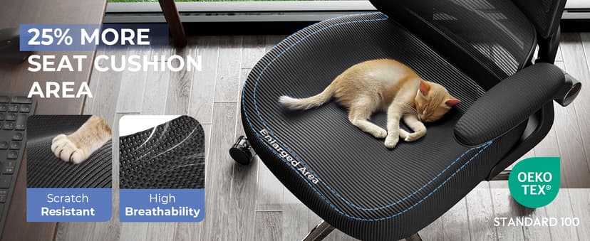 Ergonomic Office Chair with Headrest, Lumbar Support, Flip-Up Armrests, Thick Memory Foam Seat - 350lbs Capacity, Adjustable Height for Big & Tall, Perfect for Home Office Studios