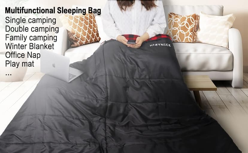 HiZYNICE Cold Weather Sleeping Bag 100% Cotton Flannel XXL for Adults Big and Tall,Free Compression Sack