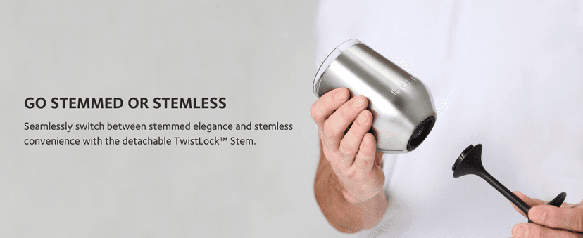 Huski Wine Tumbler 2.0 | NEW | Award-winning Design with Detachable Stem | Premium Stainless Steel Wine Glass with Lid | Triple Insulated Tumbler | 12oz Capacity | Great Gift (Champagne)