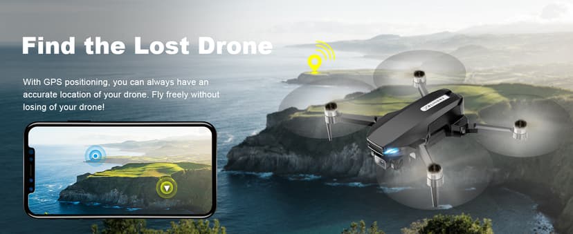 GPS Drone with Camera for Adults, 2K HD FPV Drone with Auto Return, Follow Me, Circle Fly, Waypoint Fly, Stable Hover, Brushless Motor, Foldable 5G Transmission Remote Control Quadcopter, Black