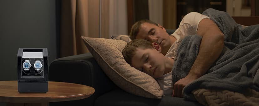 Mcbazel Mcbazel Watch Winder for Automatic Watches, Double Automatic Watch Winder Box with Quiet Japan-made Motor, Automatic Watch Display Storage Rotation Wristwatch Box with 2 Slots (Black PU Leather)