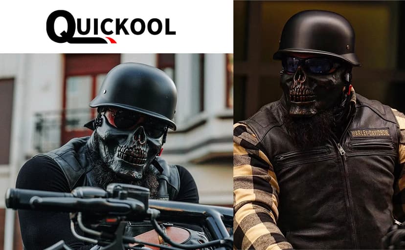DOT Certified German Style Motorcycle Half Helmet, Vintage ABS Lightweight Helmet for Adults, Retro Half Face Helmet for Cruiser Scooter Chopper