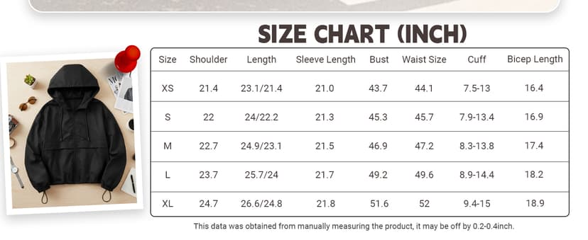 Verdusa Women's Zip Up Lightweight Windbreaker Jacket Sport Casual Workout Hoodie Outerwear with Pockets Rainy Day Outfits