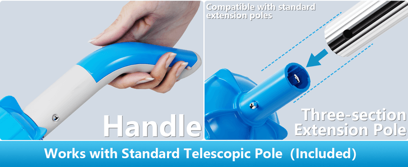 Cordless Handheld Pool Vacuum with Telescopic Pole, Rechargeable Hot Tub SPA Vacuum, 18GPM Powerful Suction, 60Min Runtime, Pools up to 88", Portable Pool Cleaner for Above Ground/Inground Pools