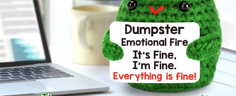 Positive Crochet Dumpster Emotional Fire Christmas Stocking Stuffers Thank You Birthday Retirement for Women Men Chaos Coordinator Office Funny Gag Boss Lady Gifts Going Away Farewell for Coworkers