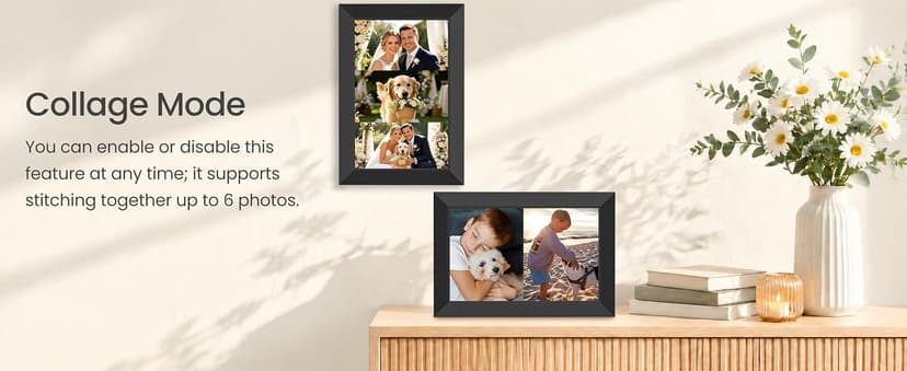 1280x800 HD IPS Touch Screen, Slideshow, Auto-Rotate, Tabletop/Wall, Send Photos/Videos from Phone, Gifts for Mom - Black Frameo 10.1" WiFi Digital Picture Frame, Electronic Photo Frames - 32GB B0D8JDPKKS