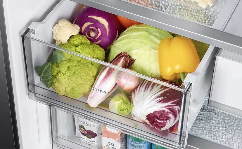 Samsung 24 Cu. Ft. Bespoke Counter Depth 3-Door French Door Refrigerator with AutoFill Water Pitcher, Stainless Steel, RF24BB6200QLAA