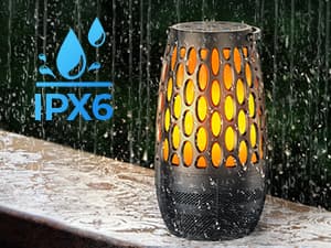 Outdoor Speakers Bluetooth Waterproof IPX6 with Flame Lights, Gadget Gifts for Dad Her Him, Hd Stereo Sound, BT 5.3 Multi-Sync to 100 Speakers, Portable Wireless Speaker for Patio Cafe Decor Party