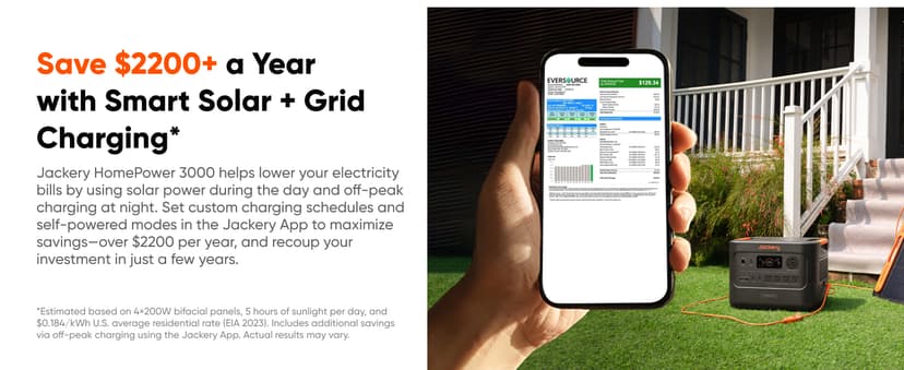 Jackery HomePower 3000 Portable Power Station with 2x 200W Solar Panels, 3600W (Surge 7200W) Output, 3072Wh LFP Battery Solar Generator, Essential Backup for Home Use, Power Outage, RV, Emergencies