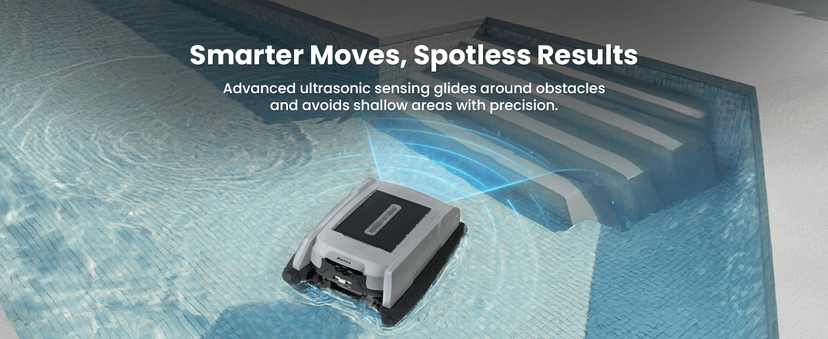 Betta Neo Solar-Powered Robotic Pool Skimmer with App Control & Ultra Long-Range Gateway System, Weather-Adaptive & Scheduled Cleaning, Dual Charging Options, for In-Ground & Above-Ground Pools (Blue)