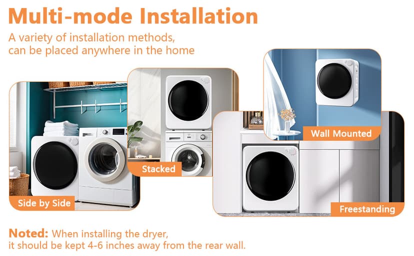 DOGHLY Portable Washer and Dryer Combo Set, 32 lbs Portable Clothes Dryers, 5 Drying Modes, 18 lbs Fully Automatic Washing Machine, Compact Washer and Dryer for Apartment, RV, Dorm