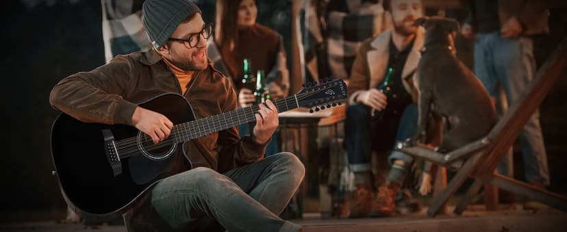 Fesley 12 String Guitar: 42" Full Size Acoustic Electric Guitars for Beginners Adults, Spruce Top Guitarra Acustica, Cutaway Guitar Bundle with Gig Bag, Picks, Strings, Strap, Gloss, Black