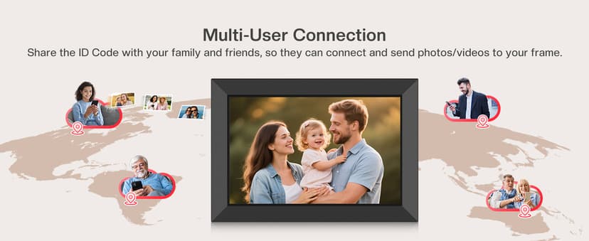 1280x800 HD IPS Touch Screen, Slideshow, Auto-Rotate, Tabletop/Wall, Send Photos/Videos from Phone, Gifts for Mom - Black Frameo 10.1" WiFi Digital Picture Frame, Electronic Photo Frames - 32GB B0D8JDPKKS