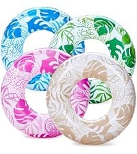 JOYIN Inflatable Swim Tube Raft (3 pack) with Summer Fruits Painting, Pool Toys for Swimming Pool Party Decorations