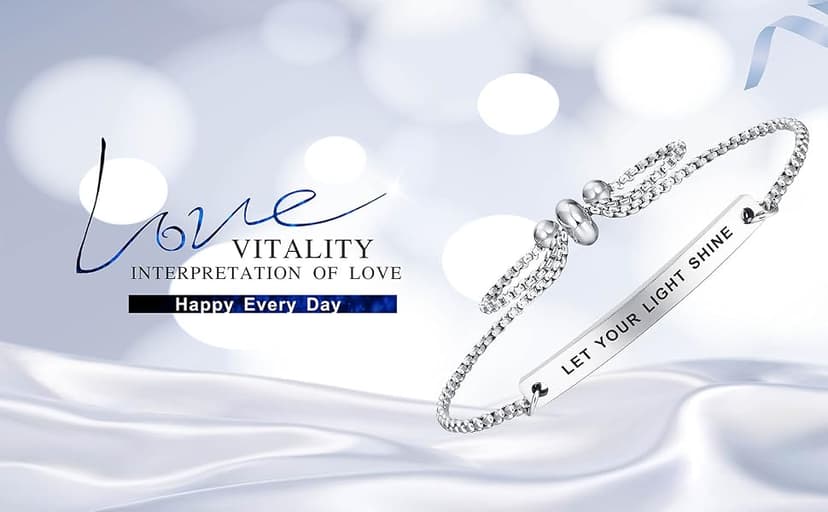 SOUSYOKYOSAM Women Bracelets for Women, Stainless Steel Inspiration Motivational Jewelry Gifts for Girl B07SLKDT79