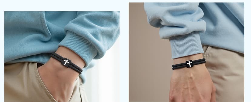 UNGENT THEM Cross Bracelet Happy 8-16th Birthday Gifts for Him Son Grandson Nephew