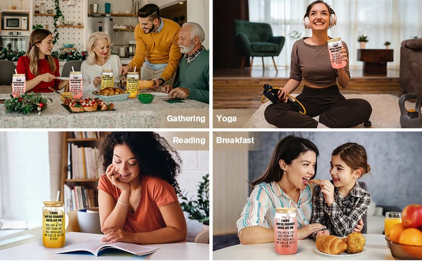 Gifts for Women Men, 16oz Drinking Glass Cup, Unique Friendship Gift for Best Friend BFF Bestie, Funny Personalized Birthday Christmas Valentines Mothers Day Present for Her Him Coworker Sister Female