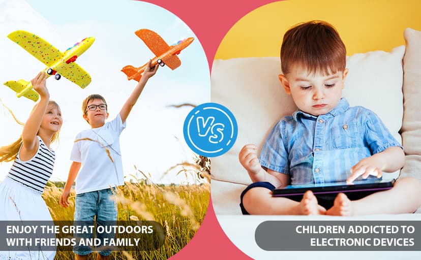 3 Pack Airplane Launcher Toys, 2 Flight Modes LED Foam Glider Catapult Plane, Outdoor Flying Toy for Kids, Birthday Gifts for Boy Girl 6+ Year Old, B-Day Party Supplies