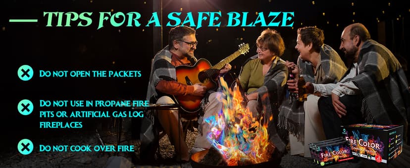 MEKER Fire Color Changing Packets - Fire Pit, Campfires, Outdoor Fireplaces, Bonfire - Magic Colorful Changing Fire - Perfect Fire Camping Accessories for Kids & Adults (12 Pack) B0C9THKCWY