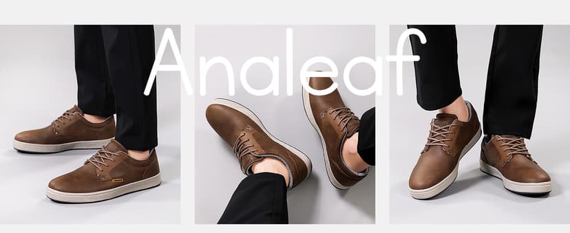 ANALEAF Mens Casual Oxfords Fashion Sneakers Soft Comfortable Lace-Up Dress Shoes