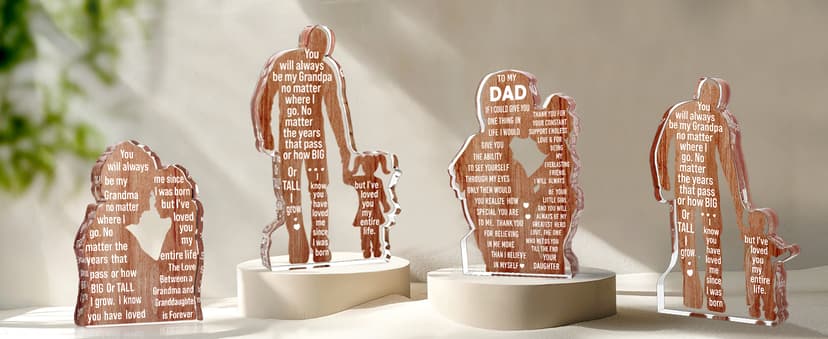 Dad Gifts from Daughter Dad Birthday Gift from Daughter - Christmas Best Dad Ever Gifts Idea Daddy Bpnus New Dad Gift Father's Day Valentines Easter Desk Decor Acrylic Plaque Sign