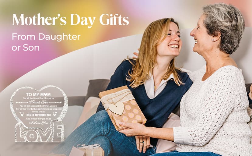 Crystal for Mom, Birthday Gifts for Mom from Daughter Son, K9 Crystal Plaque Keepsake, Best Gift for Mom on Xmas Thanksgiving Anniversary Birthday Mother‘s Day