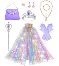 Toddler Dress Up Clothes with Accessories, Princess Toy for Kids Birthday Gift Light Up Princess Dress Up for Girls 3 4 5 6 Years Old B0F1N78G97