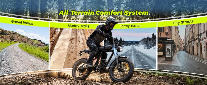 Electric Bike for Adults, 1000W/1500W/3000W Dirt Bike, 30/34/37MPH, 48V 15 Ah/18.9Ah/25Ah e Bike, 40/47/100 Miles Electric Motorcycle, 20" Fat Tire Off-Road Bike, All Terrain Electric Bike