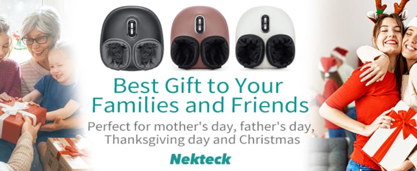 Nekteck Shiatsu Neck Massager for Pain Relief Deep Tissue with Heat, 3D Kneading Massage Pillow Back Shoulder Massagerfor Body Muscle, Plug-in Use for Home Office Car, Gifts for Mom Dad Him Her