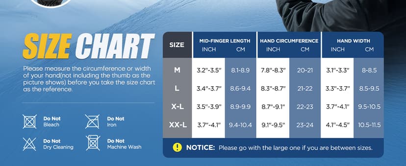 UMEWARM Winter Gloves Men Women Made with 3M Thinsalute, -20°F GEANI-TEX™ Waterproof Ski Gloves for Cold Weather, 5-Layer Thermal Snow Gloves, 10 Touchscreen Fingers Snowboard gloves for Cycling, Hiking