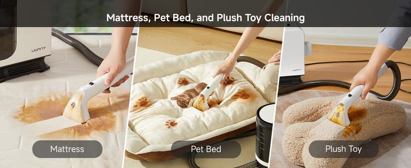 uwant Carpet Cleaner Machine 18Kpa Powerful Suction, Portable Carpet Cleaner for Pet Stains with Cleaning Tools&Solution Self-Cleaning Upholstery Cleaner for Car, Couch, Rug, Spot