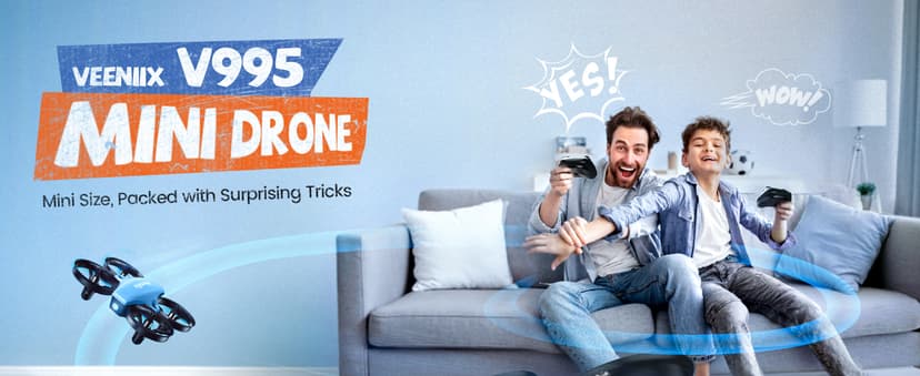 Veeniix V995 Mini Drones for Kids and Beginners,Indoor RC Quadcopter,Small Helicopter Plane with 3D Flips,360° Rotation,Circle Fly,Auto Hover,Headless Mode and 3 Batteries,Gift for Boys and Girls