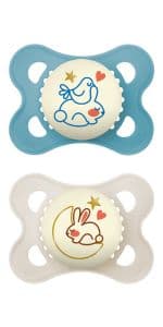 MAM Original Matte Baby Pacifiers, Binky for Boys 0-6 Months, BPA-Free Silicone Nipple, Easy to Clean, Best for Newborn Babies, Developed with Medical Experts, 2 Count Binkies with Sterilizer Case