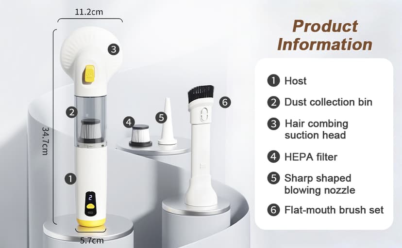 Cordless Dog Vacuum Groomer Kit,Cordless Rechargeable Vacuum Dog Brush for Hair,Handheld mini Pet Vacuum Brush,4200Pa Pet Grooming Cleaner With Comb Hair,Suitable for All Types of Cats and Dogs
