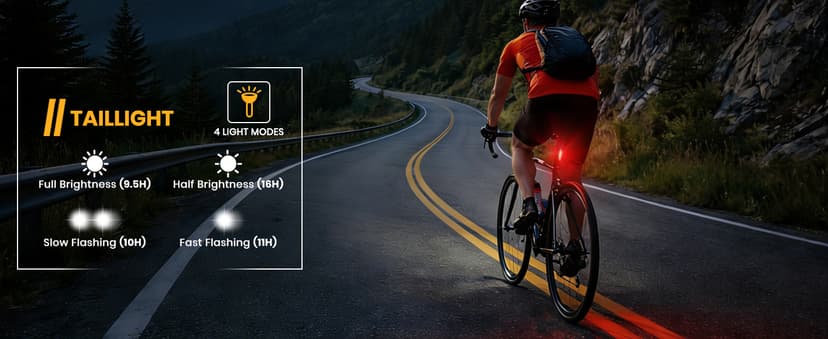 Ascher Ultra Bright USB Rechargeable Bike Light Set, Powerful Bicycle Front Headlight and Back Taillight, 4 Light Modes, Easy to Install for Men Women Kids Road Mountain Cycling B07FC9NRRR