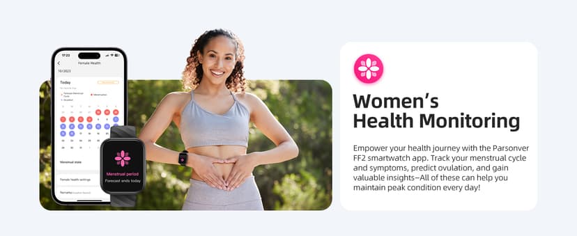 Parsonver Parsonver Smart Watch, 5ATM Waterproof Watch for Swimming, Fitness Activity Tracker with 110+ Sports Modes, Heart Rate/Sleep/SpO2/Calories Monitor, Pedometer, Fitness Watch for Android & iPhone, Black