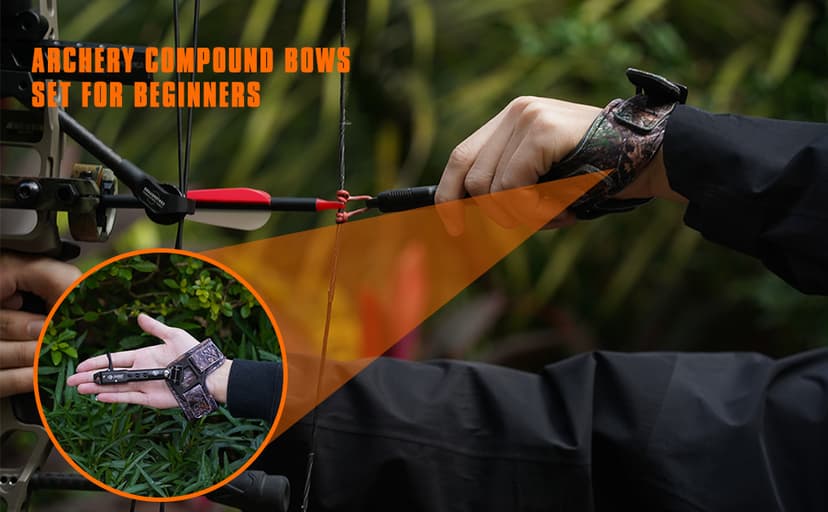 LWANO Archery Compound Bow Release Aids Trigger 360° Adjustable Wristband Release Aids for Adults Youth Kids Hunting Shooting Accessories