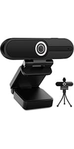 ToLuLu 1080P Webcam with Microphone, HD Webcam Web Camera with Tripod Stand, Widescreen USB Computer Camera, Streaming Mic Web cam for Online Calling/Conferencing,Facetime/YouTube Desktop Laptop PC