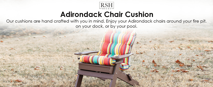 RSH DECOR Outdoor Chair Cushions Tufted Adirondack Chair Cushion Blue Tan Crab 42.5 x 21, Rocking Chair Cushion Pad, Patio Furniture Cushions for Porch or Deck, Made in USA