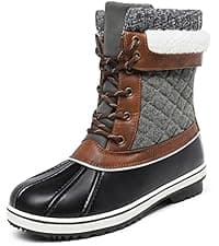 DREAM PAIRS Women's Snow Winter Boots Mid Calf Waterproof Duck Warm Outdoor Winter Boots Shoes